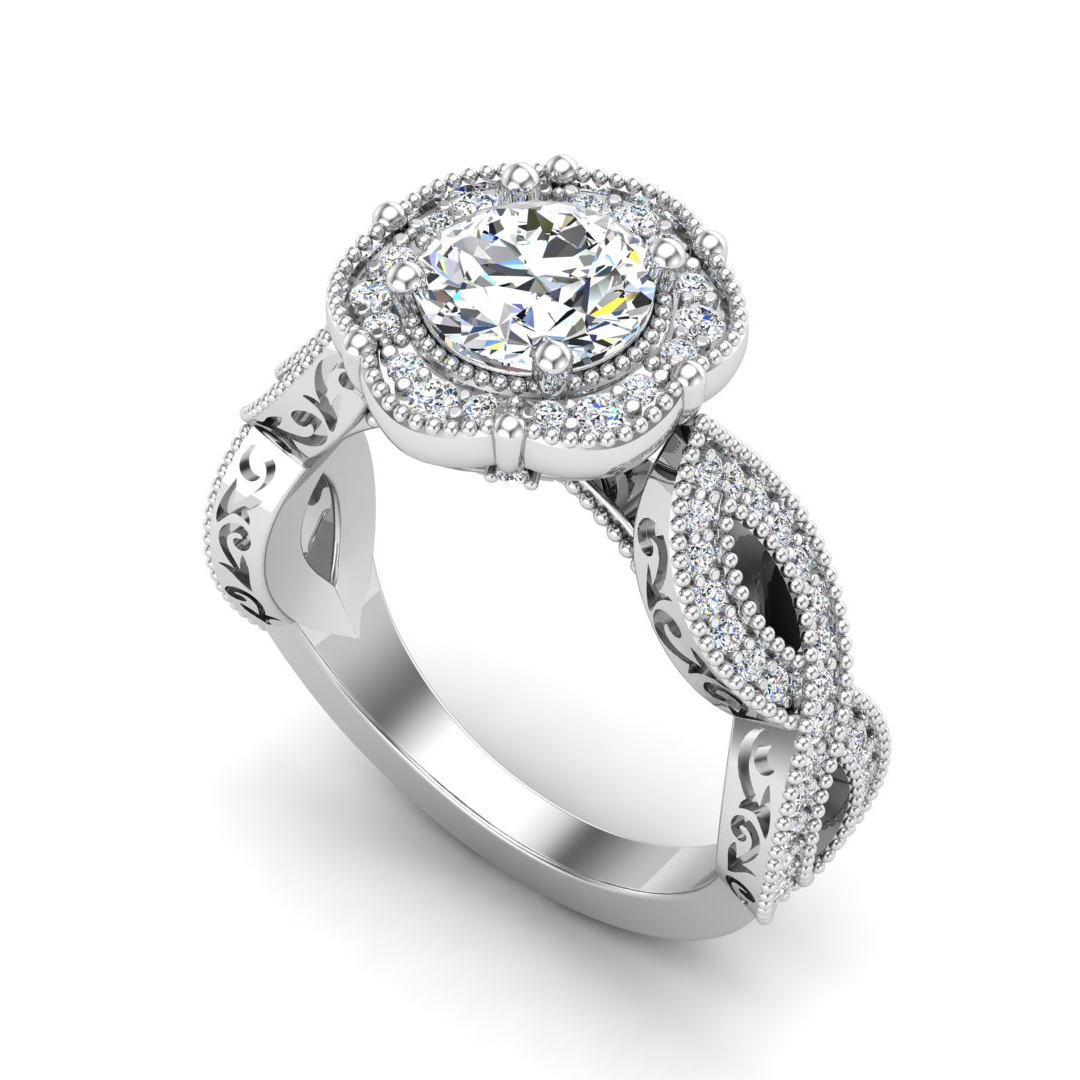 Amiyah Halo Engagement Ring